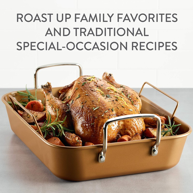Ayesha Curry Nonstick Roaster / Roasting Pan with Rack -