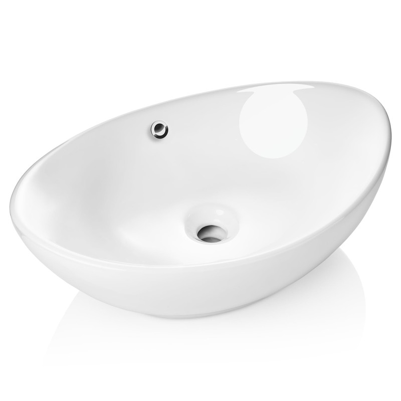Miligoré 23" x 15" Oval White Ceramic Vessel Sink -