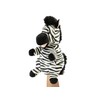 Trudi 29309 Zebra Plush Hand Puppet, Black, White, S