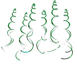 6 Pack of 70-80cm Hanging Swirls/Streamers for Party Decorations [Green]