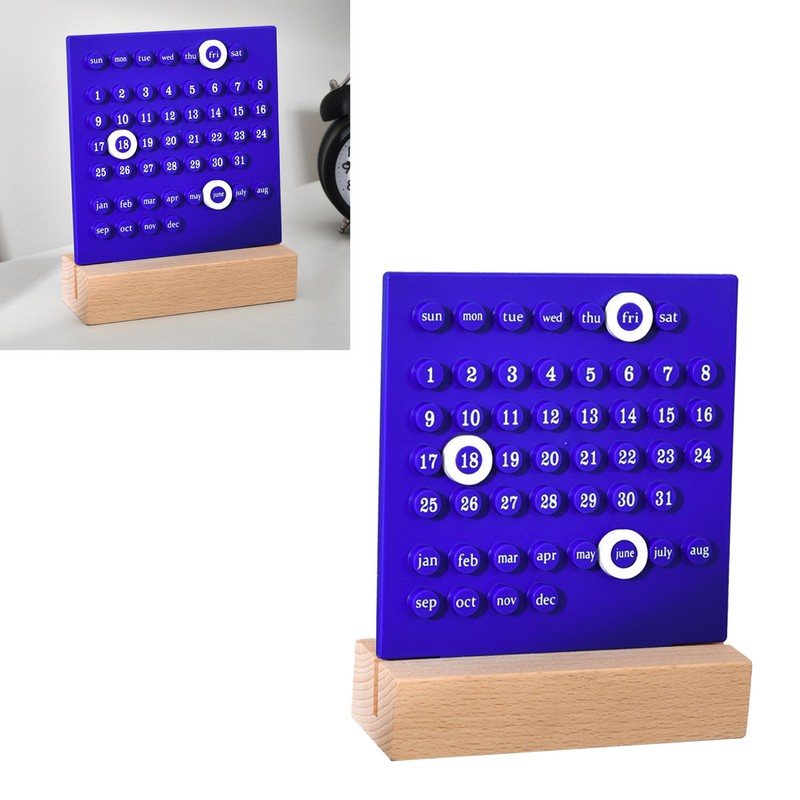 Wooden Kids Calendar DIY Hand Operated Develop Planning Skills Perpetual