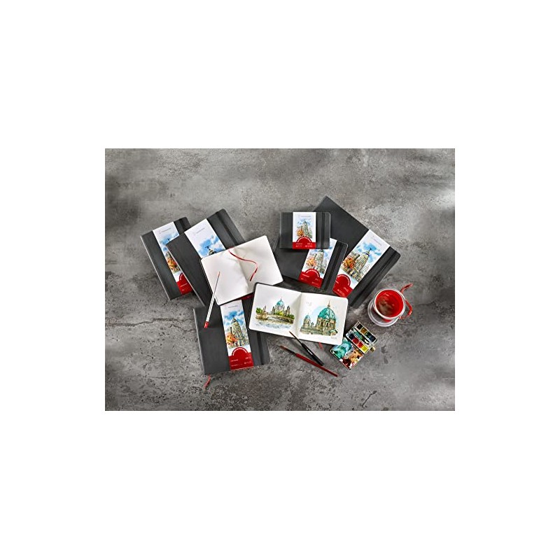 Cuaderno de acuarela, Watercolour Book 200 g/m², textura fina, 14x14cm,