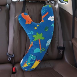 XGOPTS Kids Car Seat Travel Pillow, Cute Cartoon Pattern Y-Shaped Headrest Pillow Head Neck Support Cushion Y-Shaped Sleeping Pillow Rest Pillow Universal Car Seat Belt for Kids, Adults, Children
