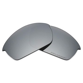 Mryok Replacement Lenses for Oakley Flak Jacket - Options, Anti-seawater corrosion polarised - silver titanium