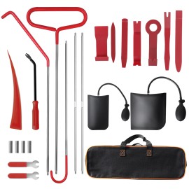 23pcs Car Tool Kit Roadside Emergency With Reach Grabber Air Wedge Bag Pump US