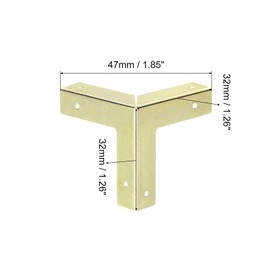 sourcing map 4 Pcs Decorative Box Corner Cover, 32mm Metal Edge Guard, Furniture Corner Edges Protector, Yellow
