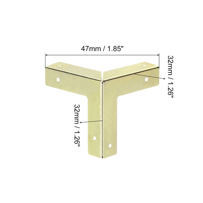 sourcing map 4 Pcs Decorative Box Corner Cover, 32mm Metal