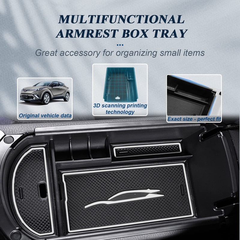 BIBIBO Armrest Storage Box for Toyota C-HR 2016-2023, Centre Console