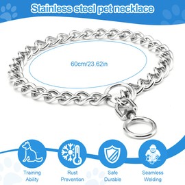 MenYiYDS 1 PCS DOG COLLAR WITH CHAIN, ADJUSTABLE DOG COLLAR FOR CHEWING MADE OF STAINLESS STEEL AND METAL WITH CONNECTING CLASP FOR SMALL, MEDIUM AND LARGE DOGS