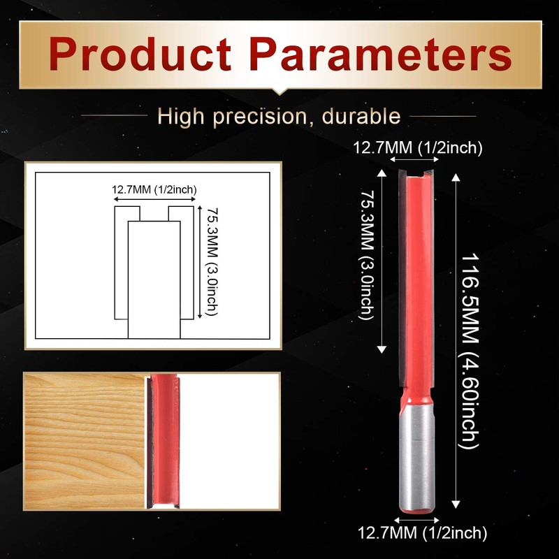 KATUR Long Straight Router Bit, Flush Trim Pattern Router Bit