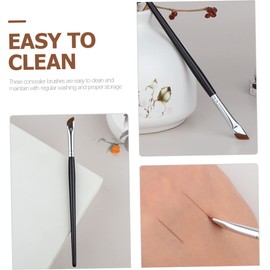 FOMIYES Compact Eyebrow Brush Set 3pcs Eyeliner Concealer Eyeshadow Brush for Travel Home