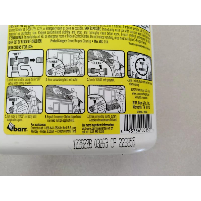 Spray & Forget SFRCHEQ06 Super Concentrated Revolutionary Roof Cleaner For