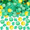 MARFOREVER St. Patrick's Day Shamrock Confetti, Green Gold Shamrock Metallic