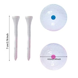 Gender Reveal Golf Balls, Exploding Golf Ball Set Girls or Boys Baby Reveal Ideas, Including 1 Pink+1 Blue+2 Wooden T Shirts, Gift for Boys or Girls Gender Reveal Party