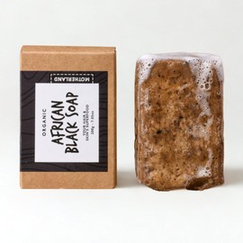 African Black Soap 200g- Raw, Natural and Clarifying - For Acne-Prone Skin, Deeply Moisturises & Soothes - Face & Body Bar for Sensitive, Oily Skin (Black Soap Bar Only – 200g)