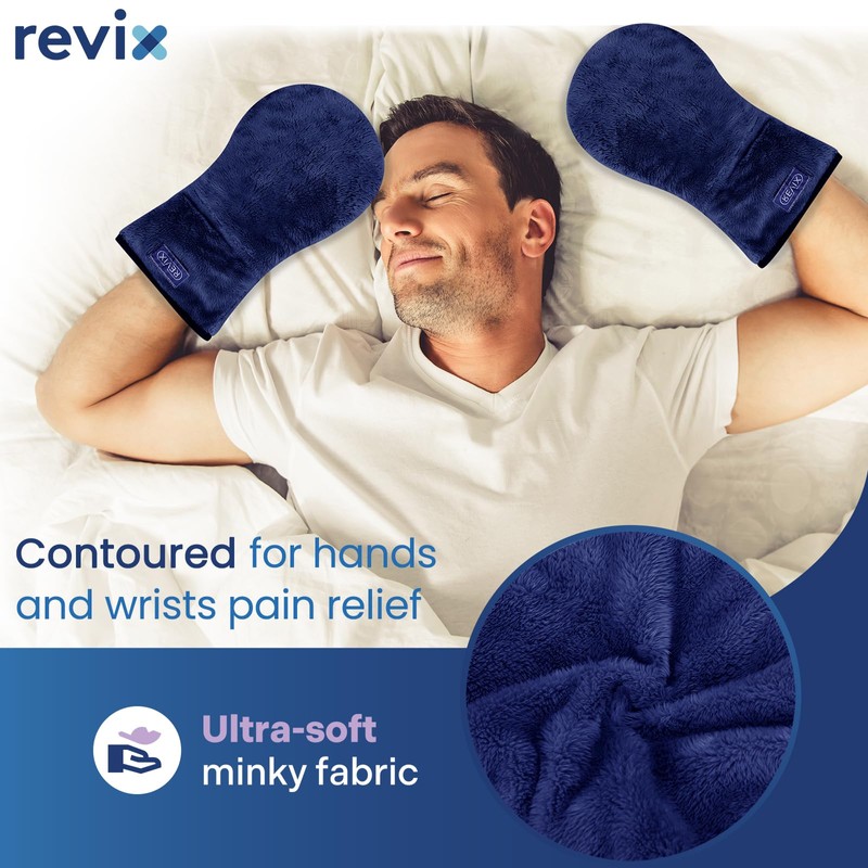 REVIX Microwavable Therapy Mittens for Hands and Fingers, Moist Heat
