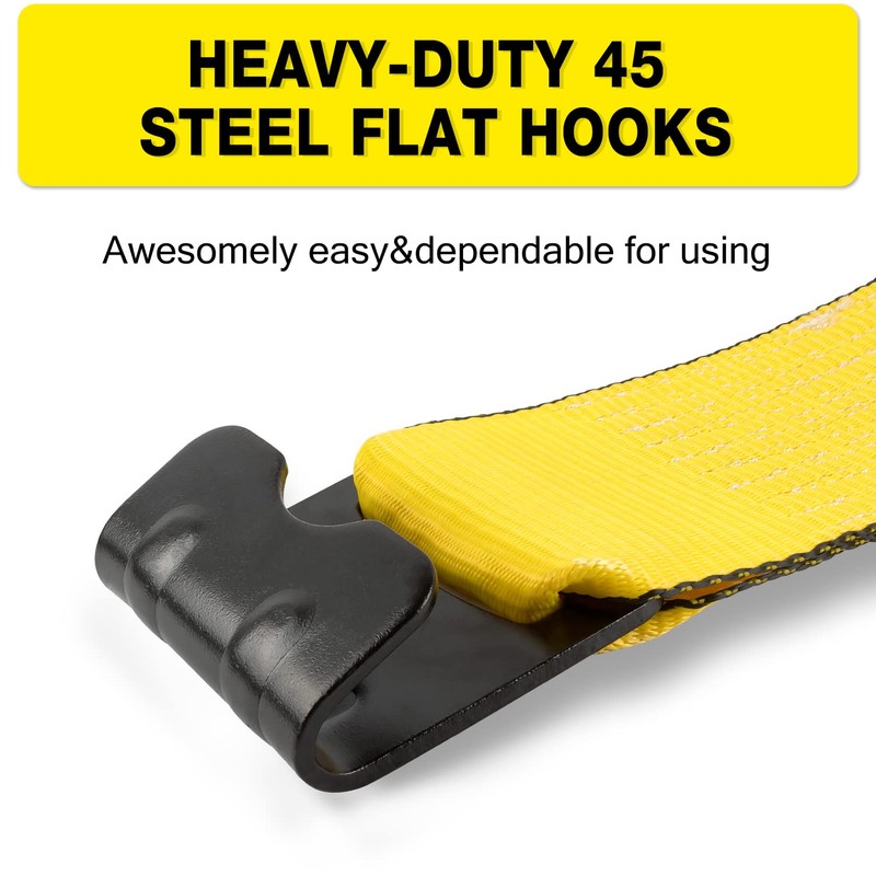 Autofonder Truck Straps Flat Hook 4" x 30' 4-Pack 16,200