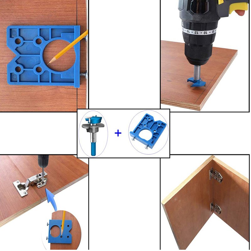 Drilling Template Hinges 35 mm Hinge Drill Bit Set Pot