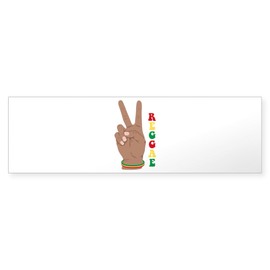 CafePress Peace Reggae 10"x3" Rectangle Vinyl Bumper Sticker Car Decal