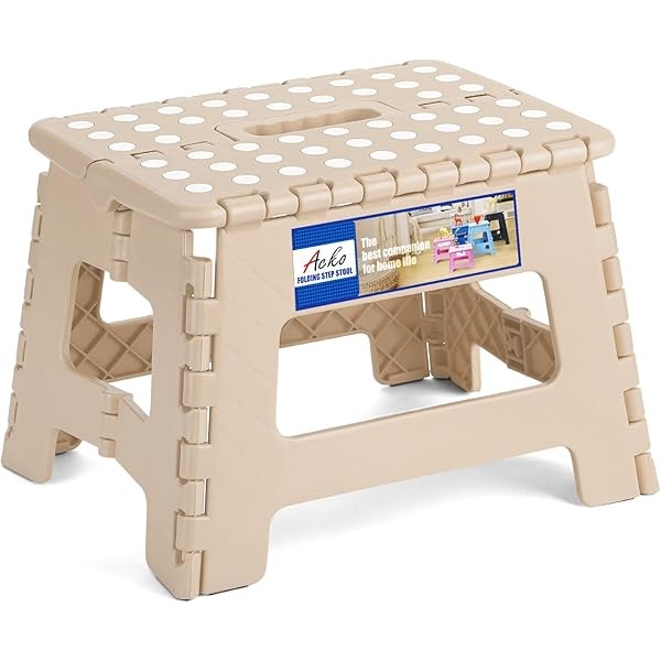 ACKO Folding Step Stool 9 Inch 300 lb Capacity, Plastic