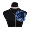 Dainty Satin Rose Flower Brooches Flower Choker Necklace for Women