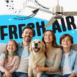 BIODEFENSOR Ceiling Fan Filters for Blades – Dust-Lock Adhesive Traps & Prevents Re-Circulation of Dust, Pet Dander, Pollen, Spores – Perfect for Pet Owners – Easy Peel & Stick, Made in USA (5-Pack)