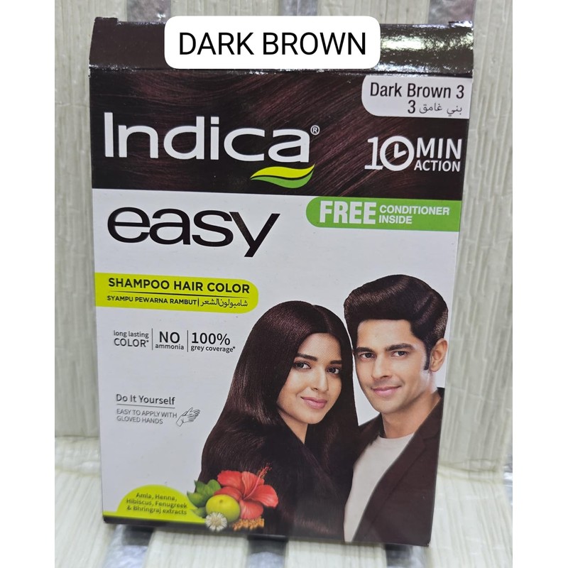 INDICA SHAMPOO HAIR COLOUR DARK BROWN/BURGUNDY/NATURAL BLACK C.F