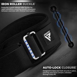 RDX Weight Lifting Belt AUTO LOCK, 6.5” Padded Back Support, Men Women Gym Fitness Bodybuilding Powerlifting Weightlifting Workout, Deadlift Squat, Pro Exercise Equipment