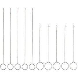 10Pcs Sewing Loop Turner Hook Set (5 Long & 5 Short) - Stainless Steel Handmade Sewing Tools for Fabric Tubes, Belts, Straps & Silicone Beads - DIY Knitting, Crafting Accessories with Latch