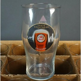 BASS Lot of 4 Bass Beer Chicago Pint Glasses "Taste Greatness" "Reach For Greatness"