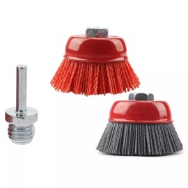 6" Abrasive Filament Nylon Bristle Cup Brush 80 180 Grit Sanding Scuffing 5/8-11