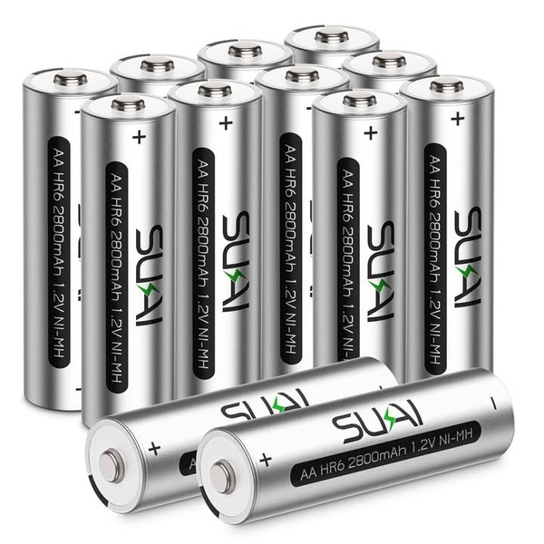 SUKAI Rechargeable AA Batteries - 2800mAh High Capacity Batteries 1.2V NiMH Low Self Discharge 12 Pack