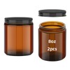 6Pcs 8oz Glass Jars with Lids, Empty Round Jars Amber