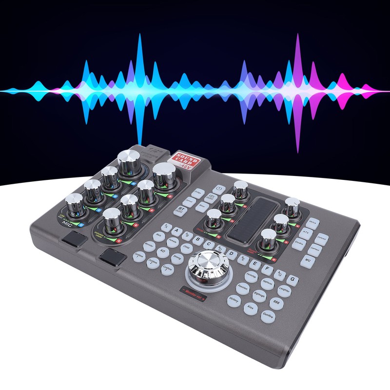 Digital Sound Card Professional Treble Bass Adjustable One Click Noise