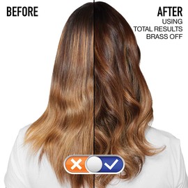 MATRIX Total Results Brass Off Color Depositing Blue Shampoo | Refreshes Hair & Neutralizes Brassy Tones in Lightened Brunettes | For Color Treated Hair