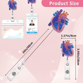 Cardiac Badge Reel Medical Badge Reel Heart Badge Reel Funny Cardiac Retractable Badge Heart Anatomy Badge Reel Nursing Accessories Anatomy Funny Nurse Name Tag Holder for Nurse Doctor
