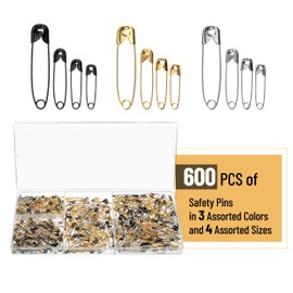 Mr. Pen Assorted Safety Pins - 600 Pack, Small & Large Sizes, Assorted Colors, Ideal for Clothes