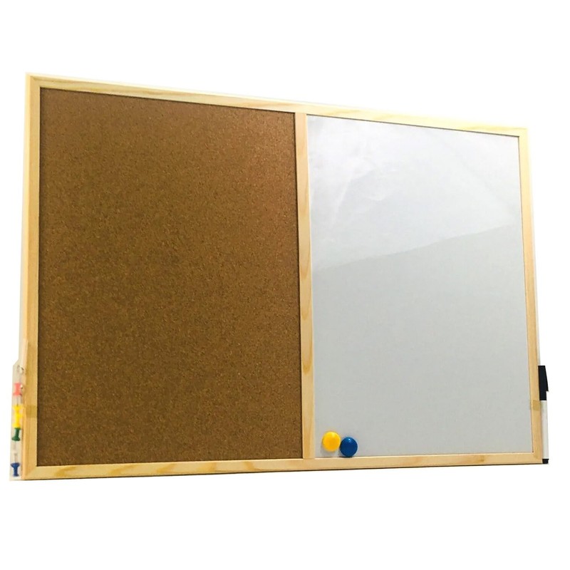 Pin Cork Board & Magnetic Whiteboard Dry Wipe White Memo
