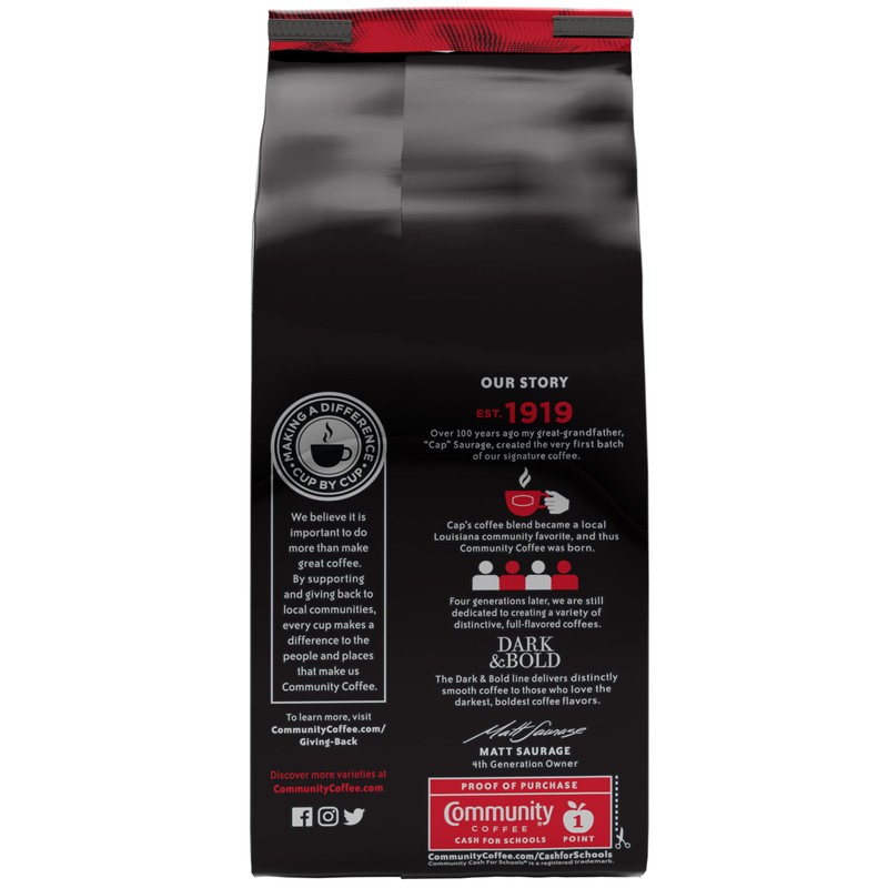 Community Coffee Dark & Bold Espresso Blend, Dark Roast Whole