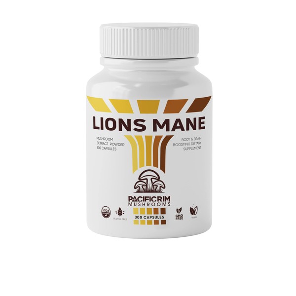 Pacific Rim Mushrooms Lions Mane Supplement | High Potency 10:1