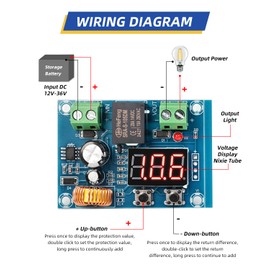 Seloky SELOKY 12V-36V DC Voltage Protection Module Digital Low Voltage Protector Disconnect Switch Cut Off Over Discharge Protection Module Pack of 2