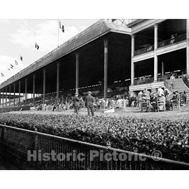 Restored Black & White Photo - Historic Long Island, Elmont, N.Y. - Belmont Park, Elmont, c1913-14in x 11in