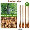 Long Handled Teaspoons, Natural Small Wooden Spoons Long Wooden Stirring