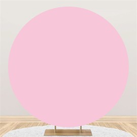 Pink Round Backdrop Cover 6x6ft Polyester Fabric Pure Solid Color Pastel Pink Circle Backdrop for Birthday Party Baby Bridal Shower Backdrop for Adults Kids Portrait Photo Studio Props