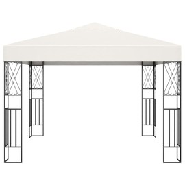 vidaXL Cream-Colored Gazebo - 9.8'x9.8' Outdoor Canopy with Fabric Roof and Steel Frame, Ideal for Garden, Patio, Deck, and Outdoor Gatherings