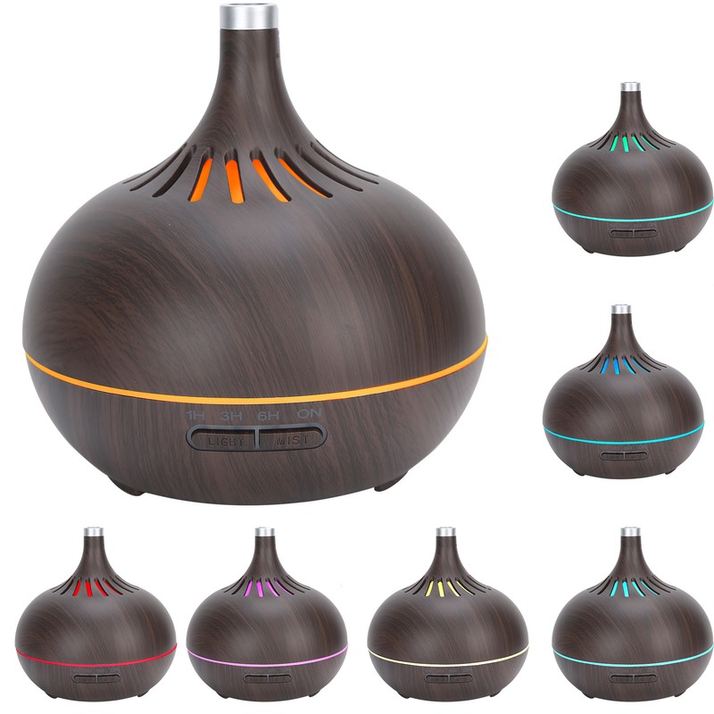 Wood Grain Home Humidifier Ultrasonic Aroma Diffuser with LED Light