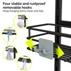 Orimade Over The Door Shower Caddy Adjustable 3 Tier Black,Bathroom