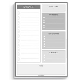 To Do List Notepad | Daily Planner, Brain Dump, Organizer and Priority List | 50 Undated Tear Away Sheets | A5 Mono