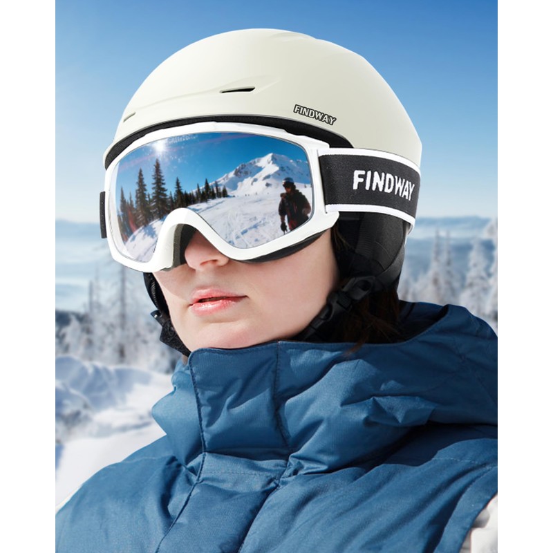 Findway Ski Helmet, High-Density Expanded Polystyrene, Size Adjustment Dial, Removable