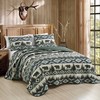 ESCA Farmhouse Rustic Lodge Cottage Boho Brown Bedspread Set King